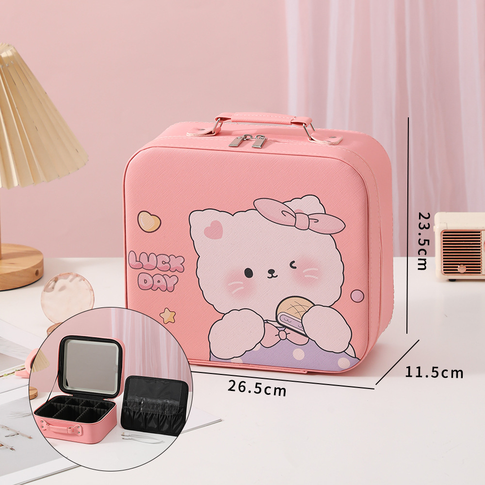 Caja de maquillaje de lámpara LED portátil de alta calidad sensación de viaje bolsa de maquillaje de almacenamiento nueva bolsa de maquillaje de gran capacidad de lujo ligero