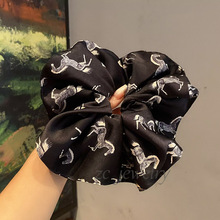 韩国东大门新款印花气质大肠圈女高级感时尚优雅气质扎头绳发饰