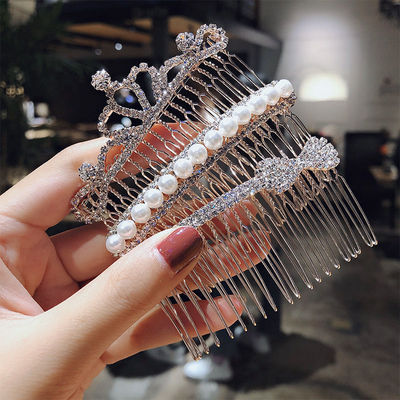 Insert comb new pattern Versatile non-slip Hair Rhinestone Pearl Bangs Hindbrain Flaxen Hair