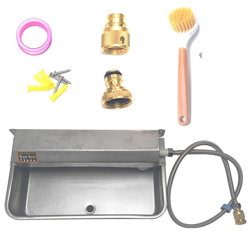 跨境不锈钢狗猫自动饮水机304狗猫饮水碗 全自动加厚兽用饮水碗