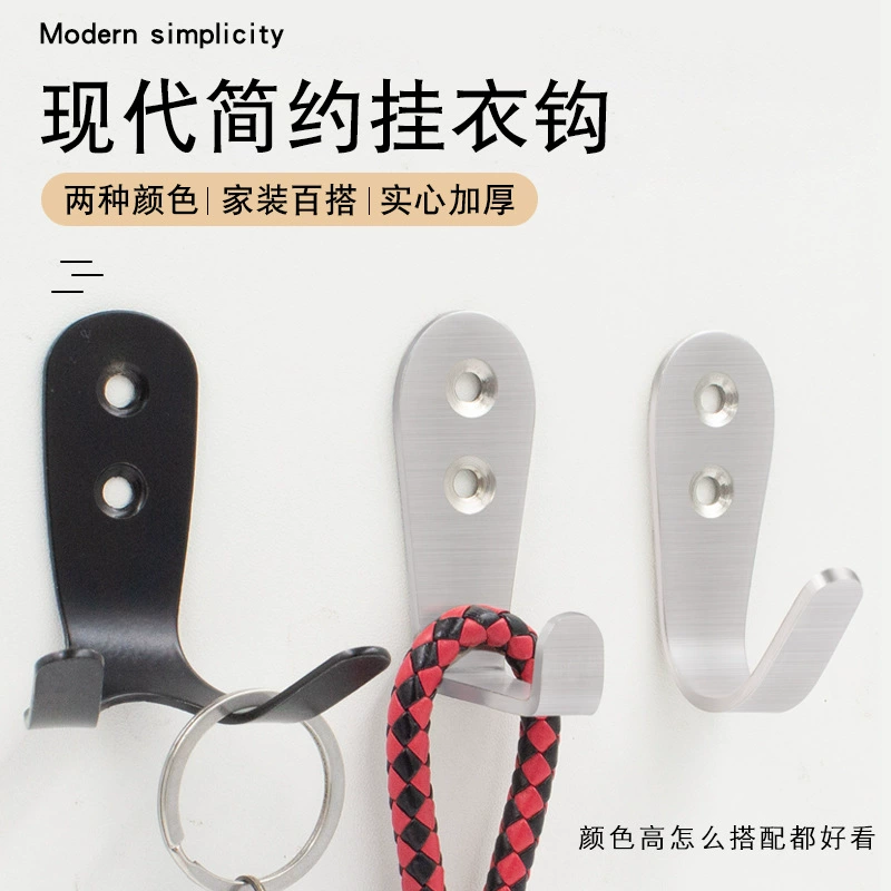 Stainless steel non -magnetic solid single hook kitchen bathroom chakle hook hook hook hotel hotel decoration door hook behind