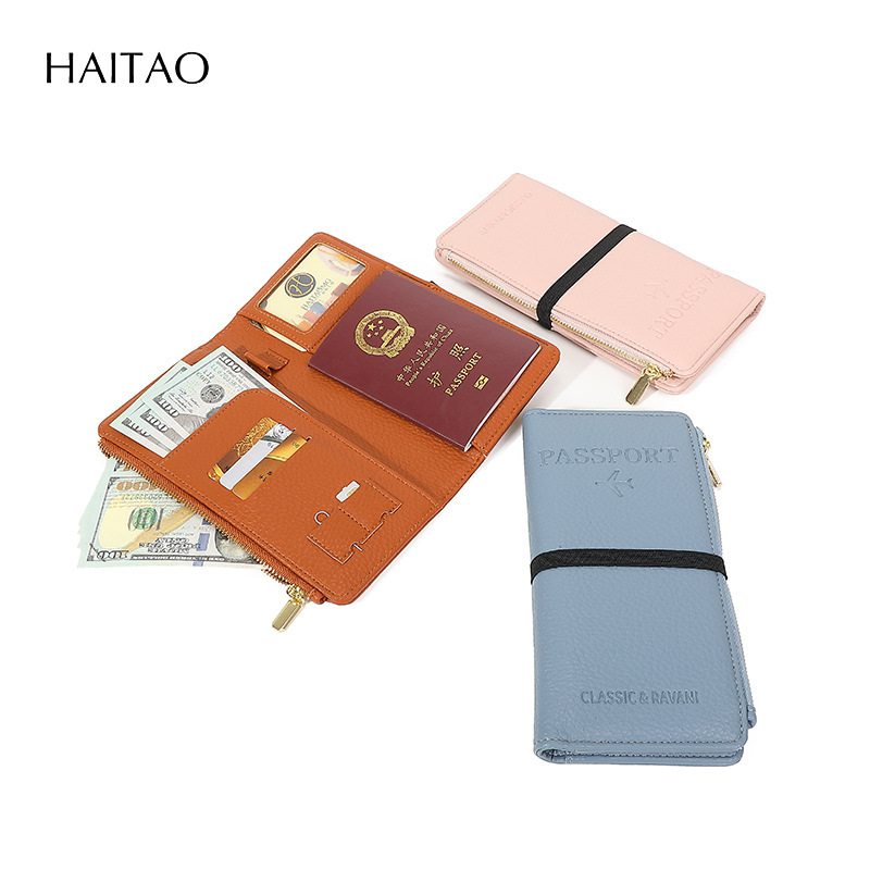 2025 nuevo paquete de pasaporte transfronterizo banda elástica cubierta de tarjeta de vacuna bolsa de identificación carpeta de pasaporte de viaje multifuncional