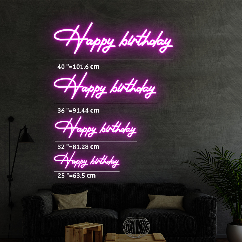 국경 간 무역 네온 DIY 파티 장식 발광 라이트 플레이트 투명 아크릴 생일 축하 네온 플레이트