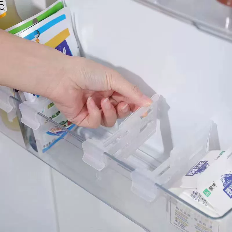 Боковая дверь холодильника Телескопическая перегородка Ящик для хранения Внутренняя отделка Удлиненная перегородка Панель перегородки для хранения мелких предметов