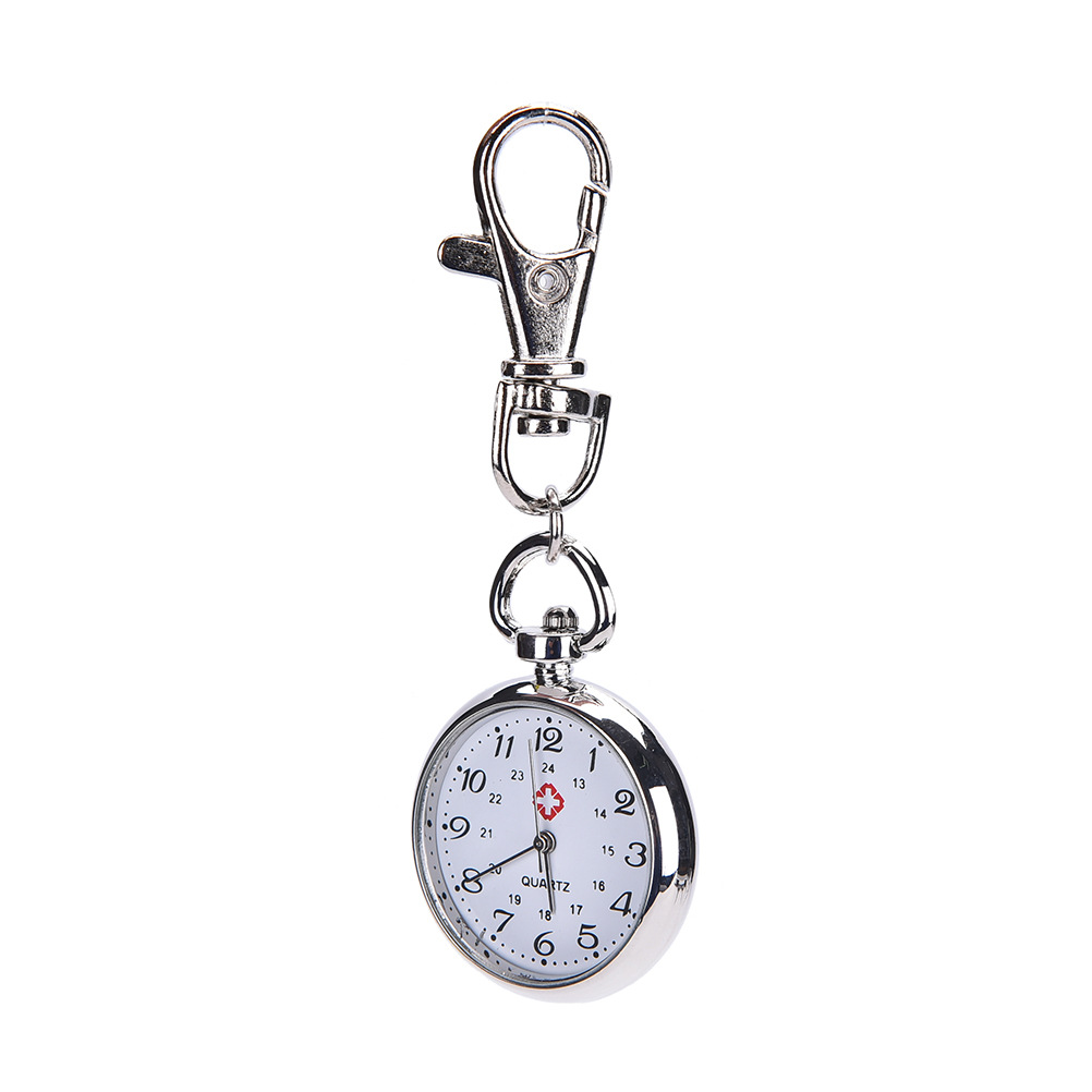 Fashion Round Large Buckle Watch Keychain Student Pocket Watch Exam Pocket Watch Elderly Nurse Children's Hanging Watch Large Dial