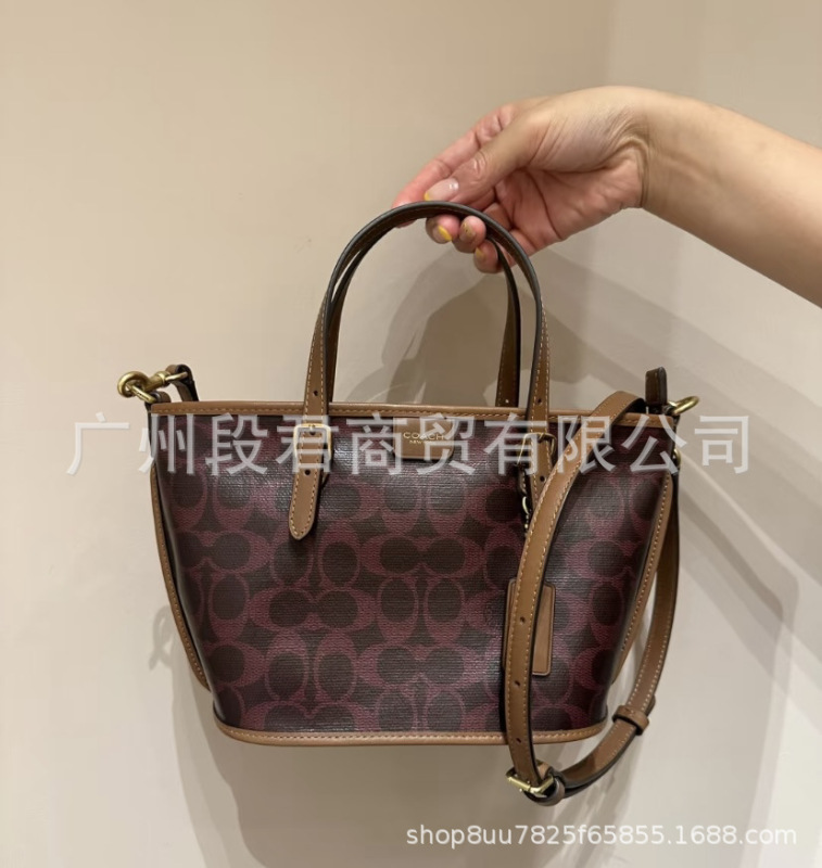 蔻家新款女包包taxi菜篮子老花手提托特包时尚复古单肩斜挎购物袋|undefined