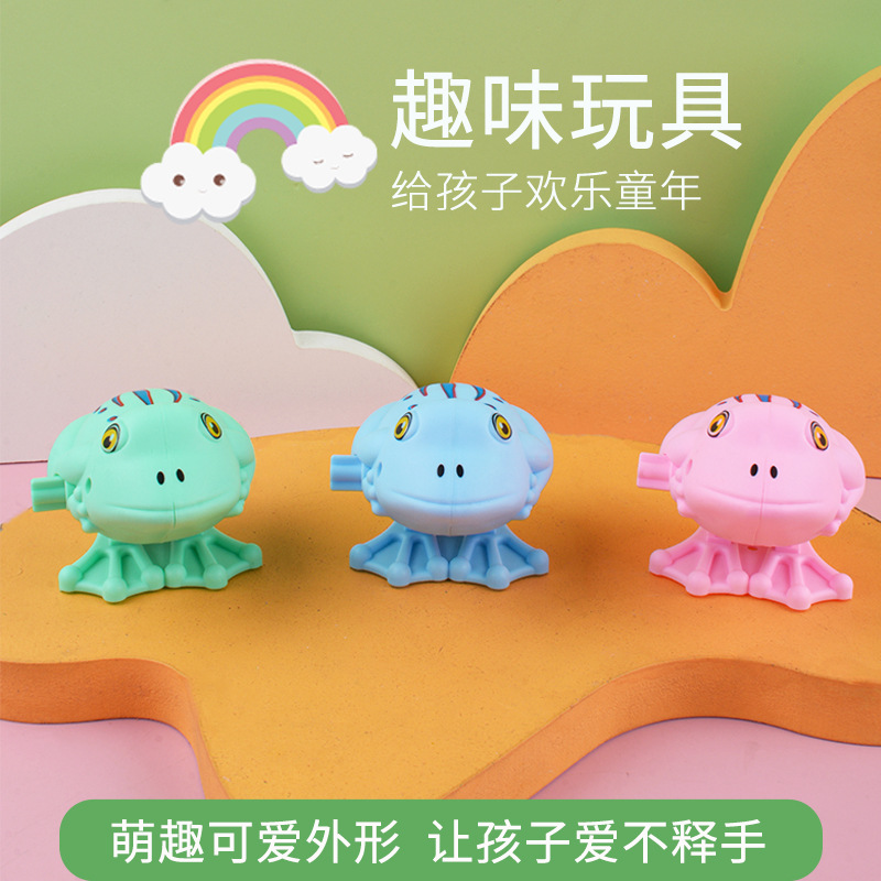 De los niños de dibujos animados saltar primavera Rana cadena juguete pequeño animal 80 s nostálgico puesto suministro juguetes al por mayor