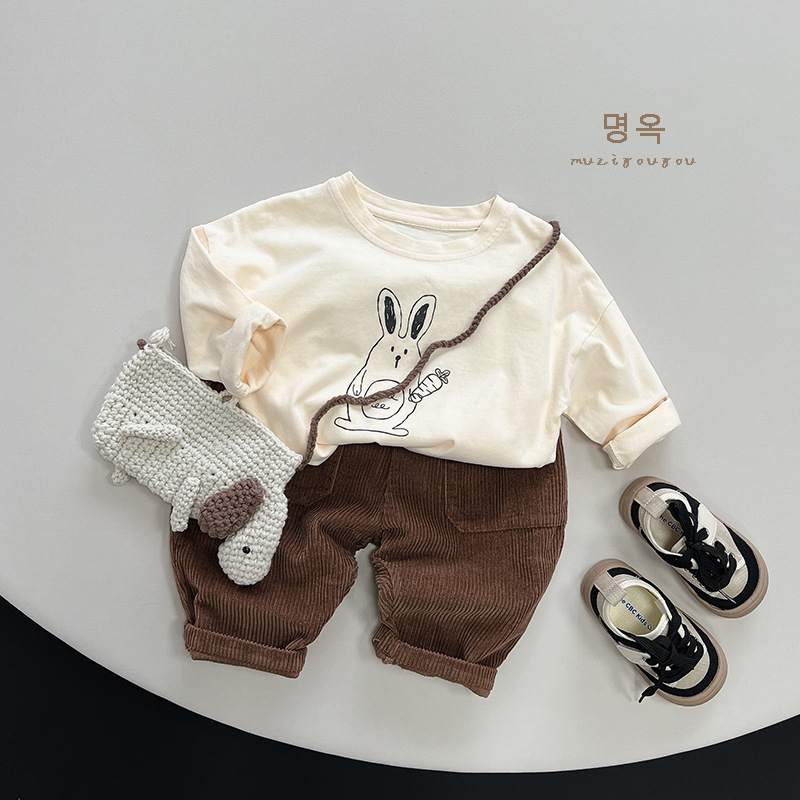 Pantalones Casuales de Pana para Niños con Cintura Elástica image 5