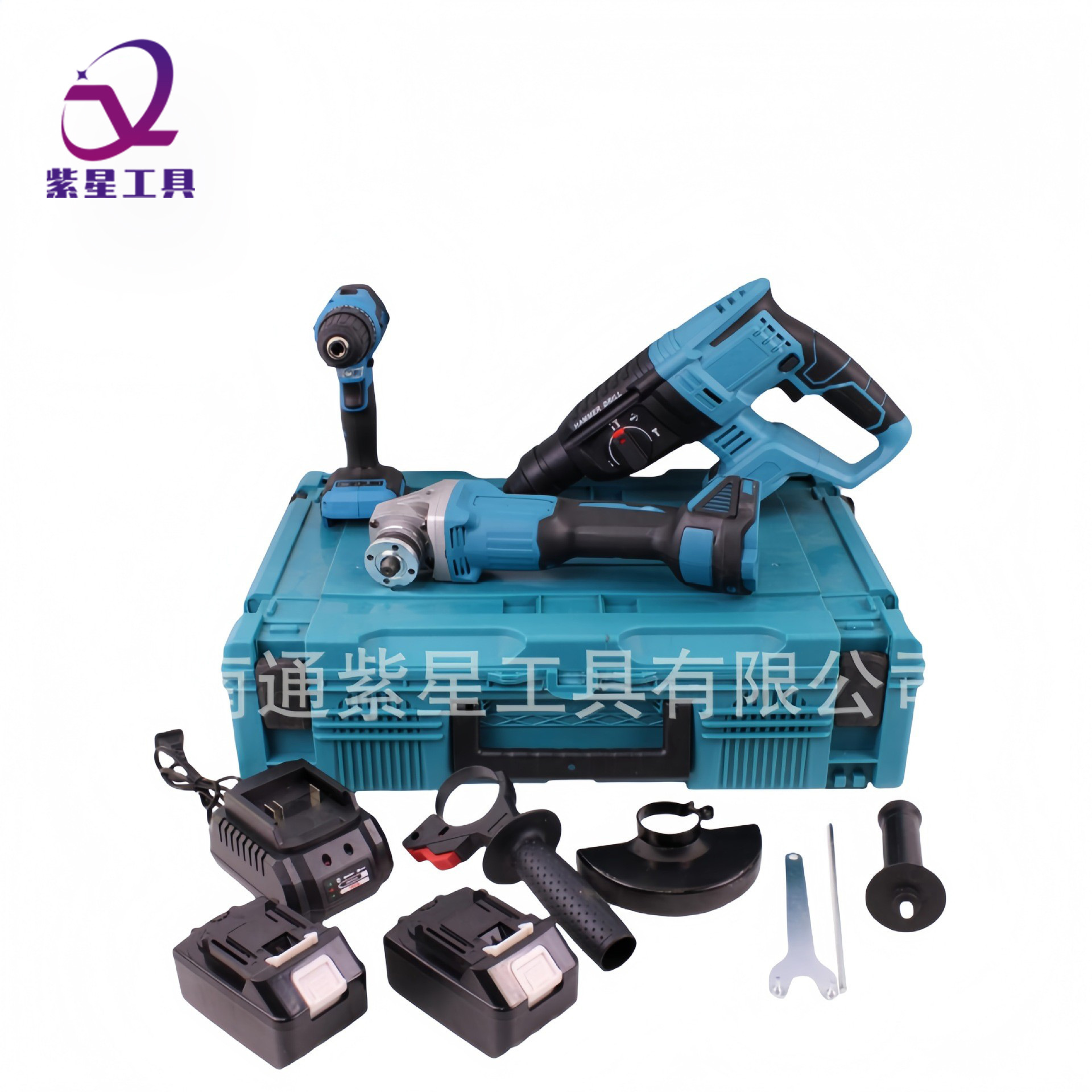 电动工具三件套装充电式锂电手电钻角磨机电锤外贸专 供厂家批发
