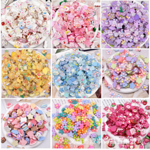 Cartoon color random mixed resin diy jewelry cream glue mobile phone case clip children's handmade toy material