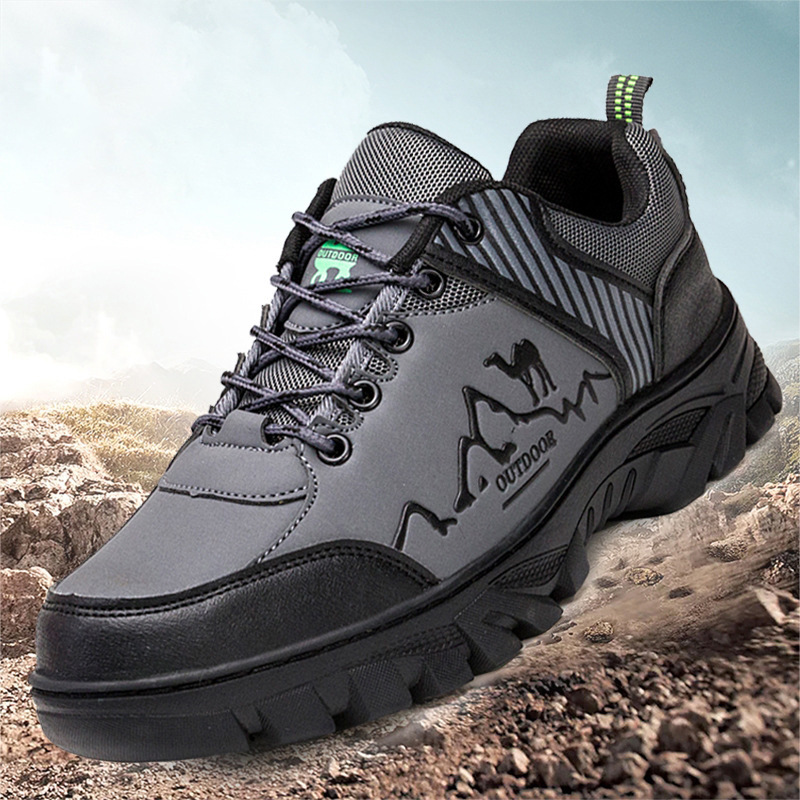 Zapatos de montaña para hombres grandes nuevos zapatos de cuero transpirables al aire libre cuatro estaciones zapatos casuales para hombres zapatos de trabajo para hombres