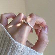 韩国东大门925纯银不规则简约戒指个性百搭开口食指指环女5744L