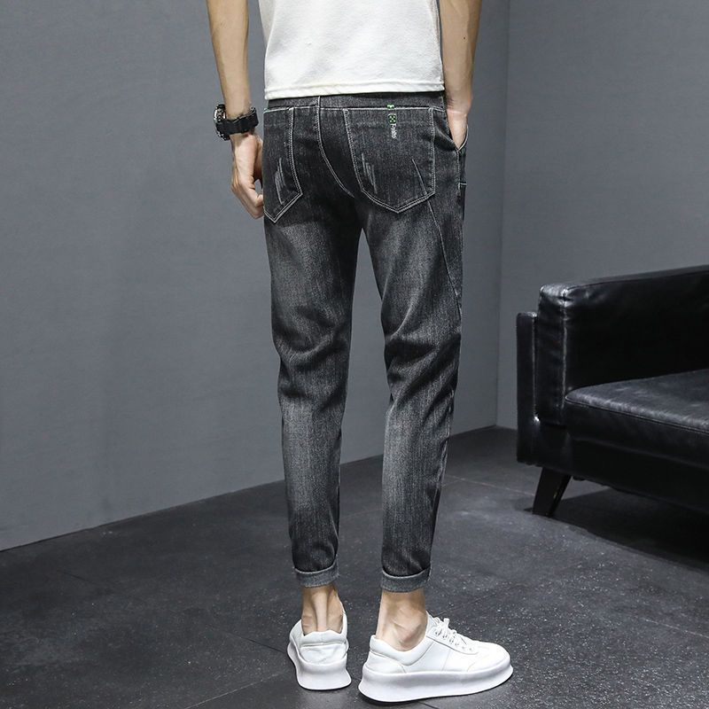 2024 Printemps et Automne Nouvelle Marque De Jeans Élastique Minceur Petite Jambe Pantalon Homme Version Coréenne Tendance Polyvalent Show Slim_voghion.com