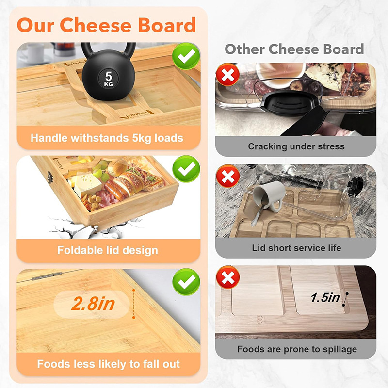 Caja de nueces de madera tipo plegable camping al aire libre refrigerio caja de almacenamiento de frutas portátil regalo de mano caja de madera fiesta