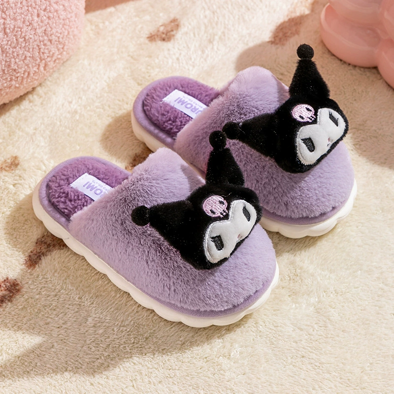 Тапочки Sanrio Hello Kitty, плюшевые зимние, сохраняют тепло, размеры 18–23 см