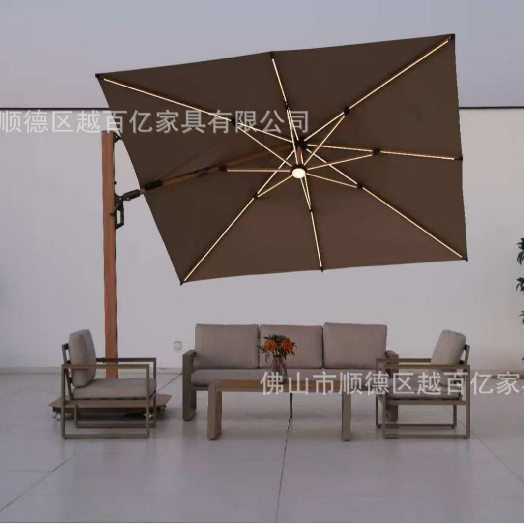 Sombrilla al aire libre villa patio sombrilla al aire libre LED con luz sombrilla romana al aire libre sombrilla grande sombrilla