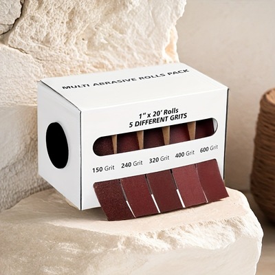 5 grit sandpaper roll set with dispenser each roll 150 2403|ms