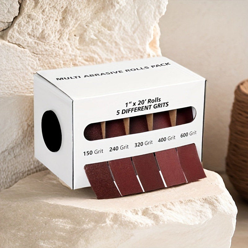 5 grit sandpaper roll set with dispenser each roll 150 2403|ms
