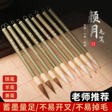 颜月狼羊兼毫毛笔初学者学生书法楷书行书隶书大中小楷狼毫兼毫毛