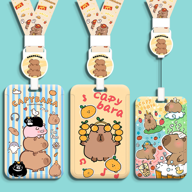 Cute Student Campus Card Holder Telescopic Bus Subway Access Card Holder Work Id Holder Luggage Tag Hard Rice Card Holder