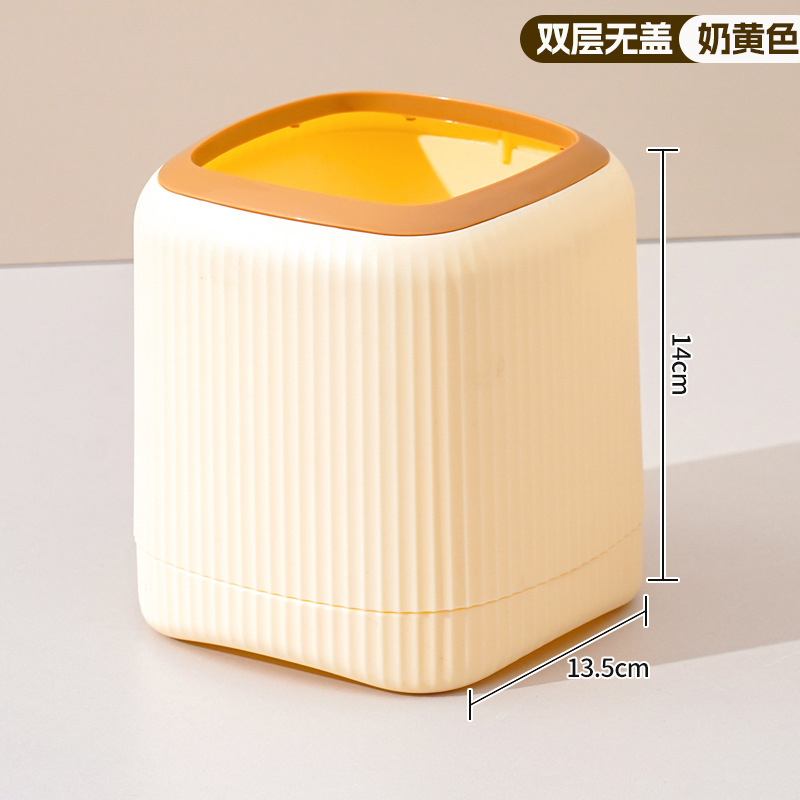 デスクトップゴミ箱 かわいいミニプッシュ式小型ドレッシングテーブル収納バケツ 蓋付きデスク上の収納ボックス|undefined