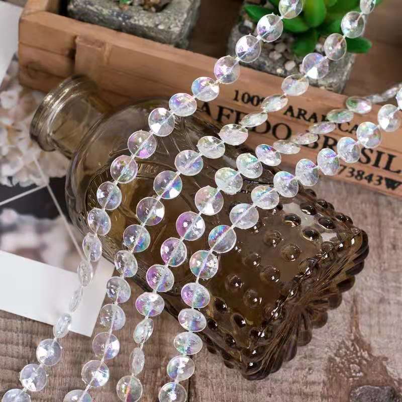 Bead Curtain Beaded Door Curtain Wedding Wedding Supplies Archway Window Decoration Plated Colorful Flying Saucer Flat Beads