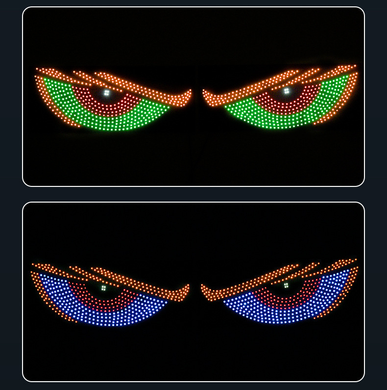 Dynamic Devil's Eye Light Car Sticker Led Display Truck Car Front and Rear Glass Light