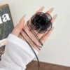 2#Black net gauze flowers