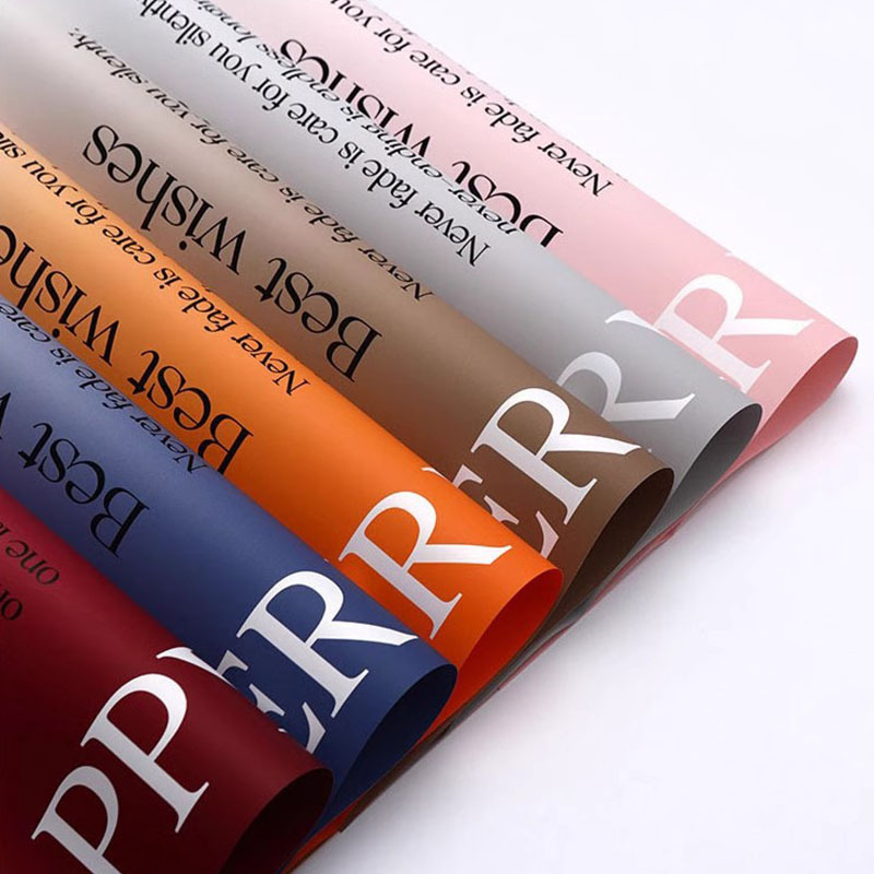 渐变纸鲜花礼品包装防水英文字母花店花束花艺diy材料手工