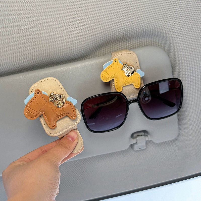 2026 New Model "Money Comes Quickly" Car Glasses Clip, Car Sun Visor Sunglasses Storage, In-Car Glasses Holder for Women
