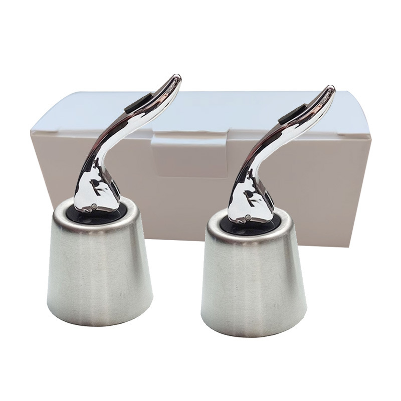 후드가 있는 은색 플라스틱 손잡이 플러그 스테인리스 스틸 본체 상자 2개