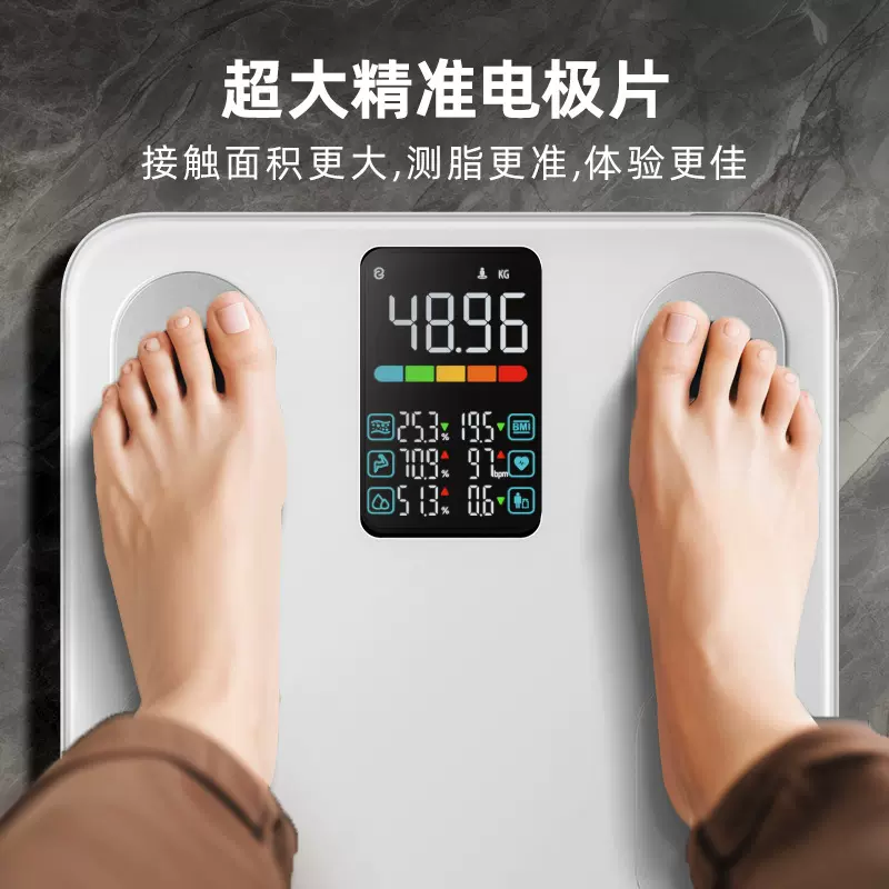 乐福彩屏智能体脂秤体重秤家用电子秤高精准大量程蓝牙APP健康秤