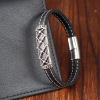 Woven bracelet stainless steel, suitable for import, genuine leather, wholesale