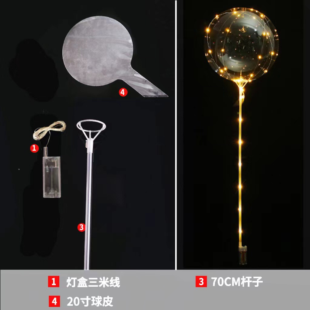 Bobo Ball Red Balloon Club Globo luminoso Globo transparente Juguetes para niños luminosos Accesorios de decoración de bodas al por mayor