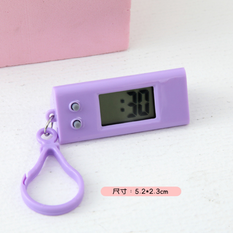 シンプルな学生ミニ電子掛け時計ポータブルキーホルダータイマー小さな時計かわいいコンパクト三角形電子時計|undefined