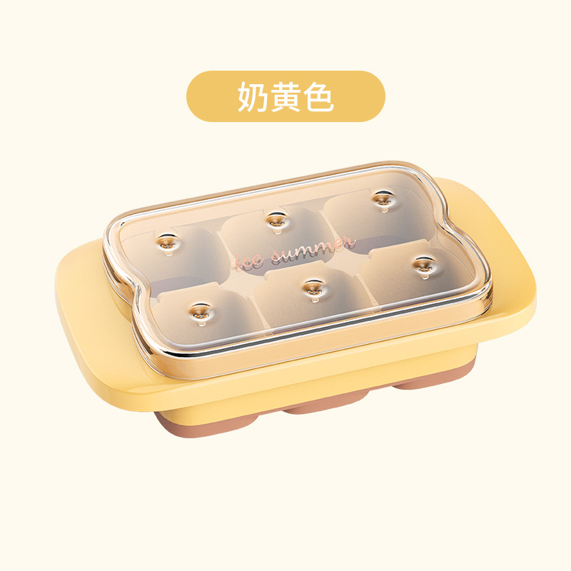 Nuevo creativo cubierta superior presionando el molde del cubo de hielo mini cuadrado de silicona de grado alimenticio molde de hielo caja de hielo