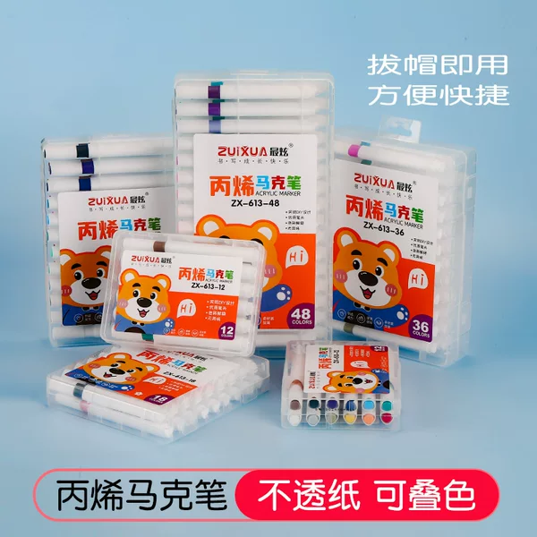 Triangle Bar Acrylic Marker Waterproof Paper Graffiti Watercolor Pen DIY Painting Stackable Color Marker Pen suit