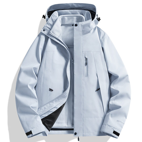 Outdoor three-in-one charge suit two-piece detachable warm waterproof windproof fleece liner mountaineering suit group purchase 24