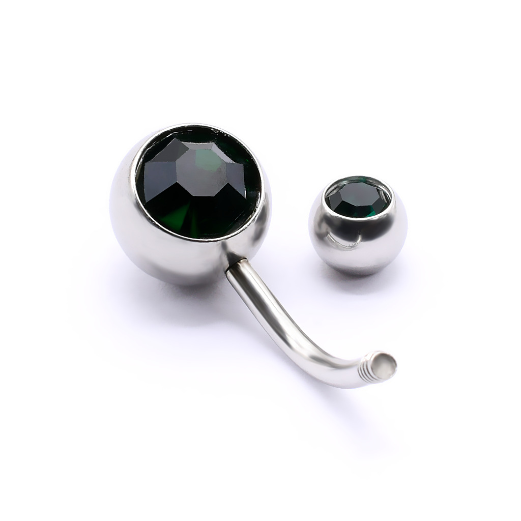 クロスボーダー臍飾り平頭粘ドリルステンレス臍環人体穿刺アクセサリーカラー水ドリルは臍釘をはめ込みます。