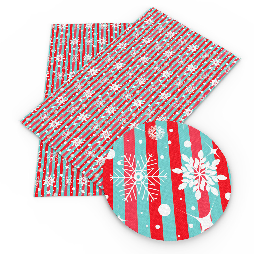 クリスマス雪花模様の薄いポリエステル綿や四面弾ニット生地のプリント生地手作りdiyシャツスカート服装生地