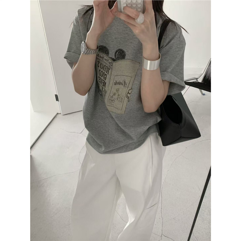Thirteen Lines 2224 High-Quality Cut-Label Printed T-Shirt, 93% Cotton 7% Spandex, Ice-Feel Tull Cotton, Premium Feel Top for Women Thirteen Lines 2224 High-Quality Cut-Label Printed T-Shirt, 93% Cotton 7% Spandex, Ice-Feel Tull Cotton, Premium Feel Top for Women