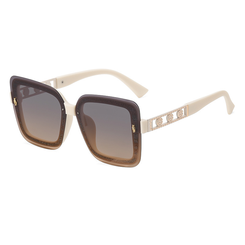 Fashionable Large-Frame Sunglasses 2010 Polarized Sunglasses for Women, High-End Sunglasses for Outdoor Travel, Eyewear Set