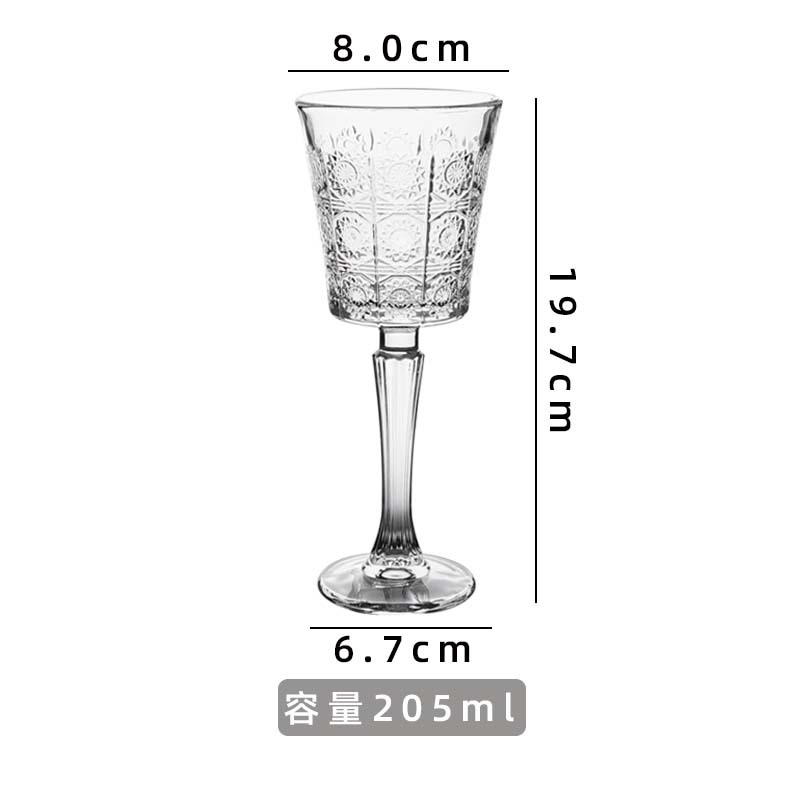 Vintage tazas de vino a rayas verticales tazas de vidrio de pie alto tazas de champán caseras europeas de alto valor de vino tazas de vino de fruta