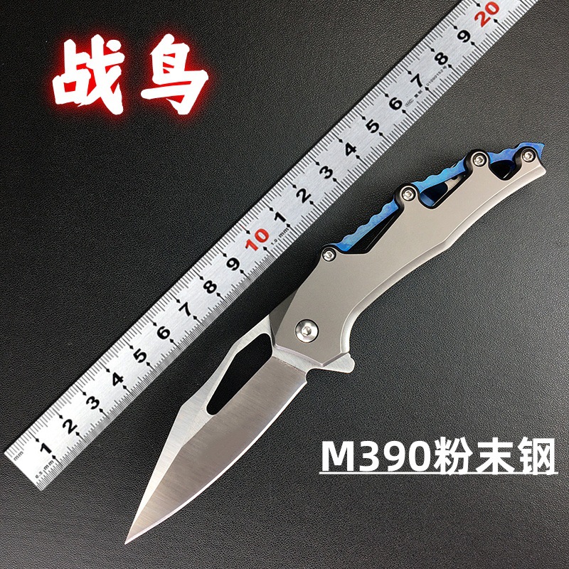 外贸跨境折叠刀便携求生小刀M390钢刀户外随身刀家用水果刀钓鱼刀