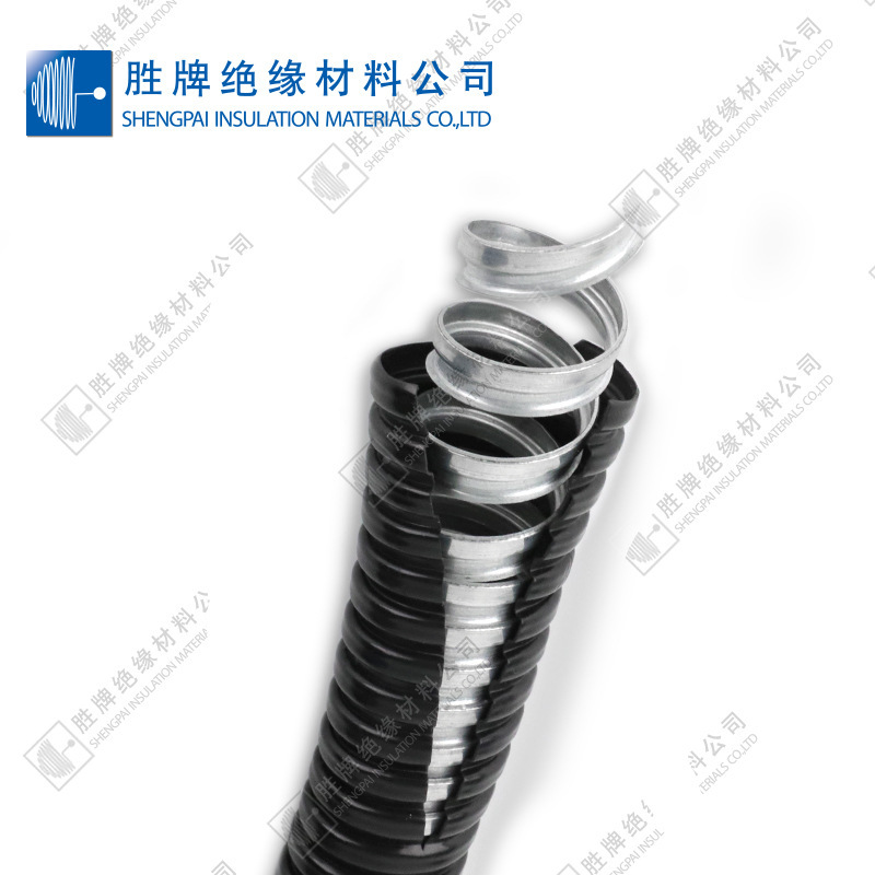 胜牌加厚PVC包塑金属软管防水防锈镀锌钢波纹管蛇皮金属管穿线管