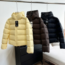 短款高腰面包服羽绒服女连帽加厚保暖高端蓬松90白鸭绒外套2025新