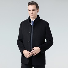 专柜双面呢羊绒大衣男士中长款2025加厚保暧水貂毛领中年毛呢外套