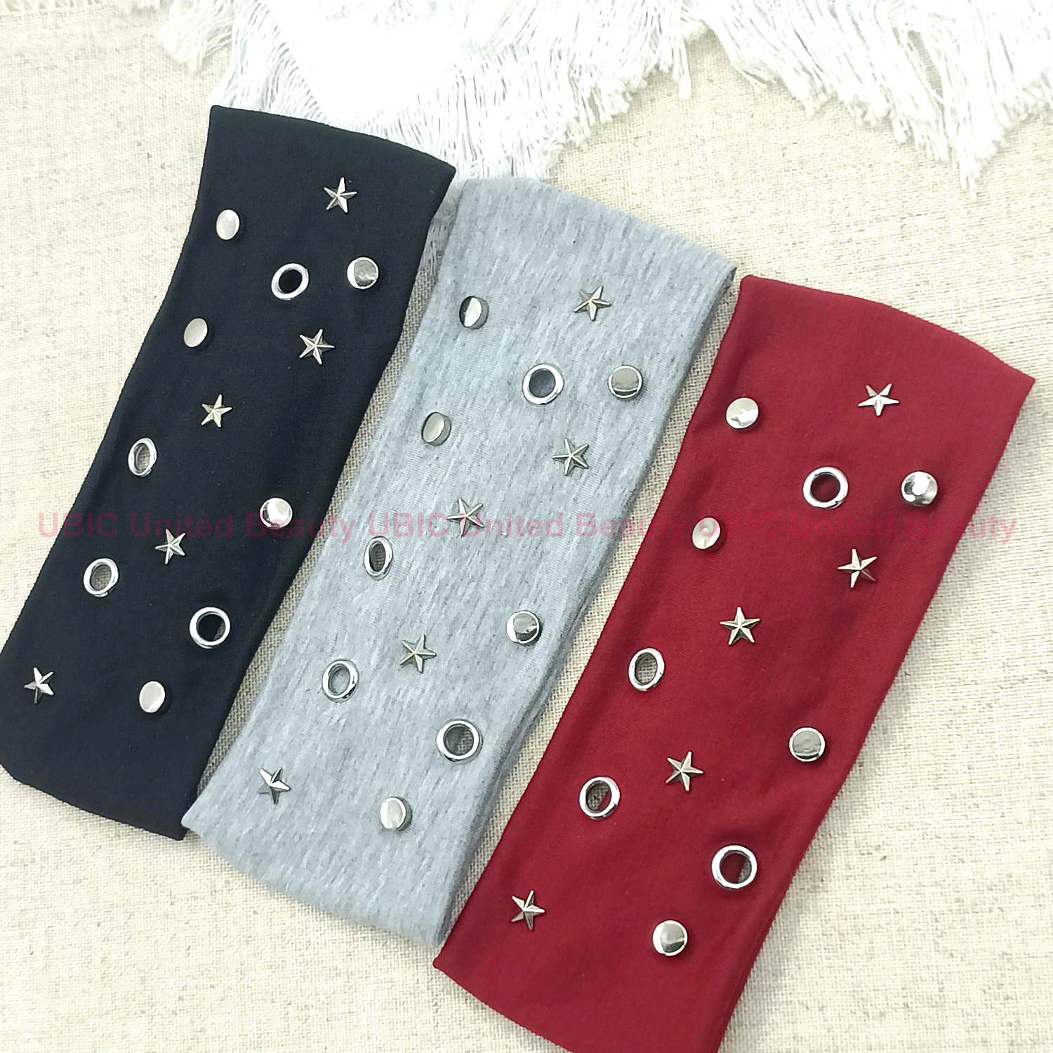 HW250604-45x8cm朋克风圆气眼五角星平面钉混搭弹