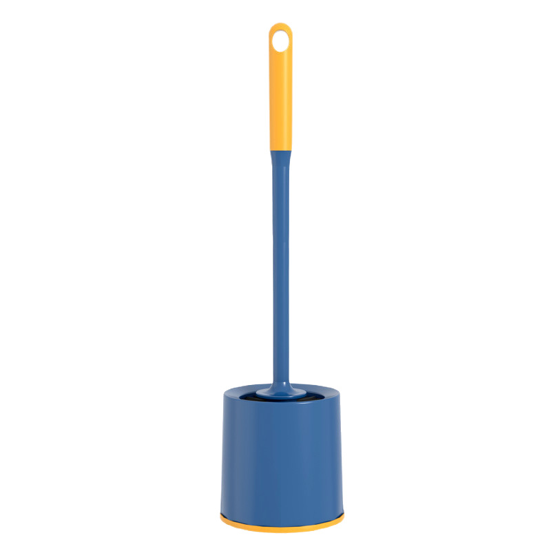 Household No Dead Angle Bathroom Long Handle Wall-mounted Cleaning Set Round Base Toilet Brush Magic Tool_voghion.com