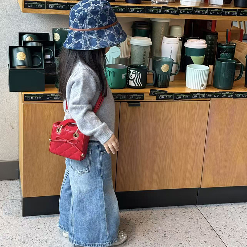 Bolsa de mano de la princesa de moda coreana Linge, lindo arco bebé bolso pequeño nuevo mini bolso de accesorios para niños